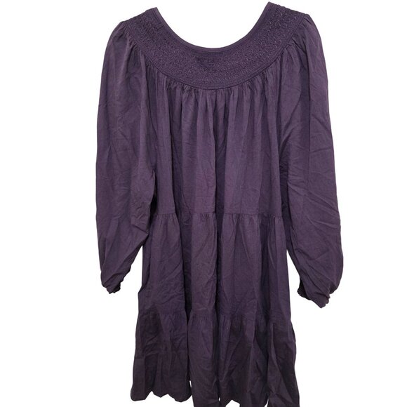 Old Navy Purple Prairie-Style Smocked Yoke Tiered Bohemia Dress XL - Picture 1 of 10